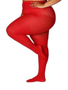 1 Pair Of Women's Plus-Size Leggings, 80D Opaque Solid Color Leggings, Soft Polyester Fiber Material, Hand Washable, Available In A Variety Of Colors, High-Waisted Tights, Suitable For Plus-Size Women.