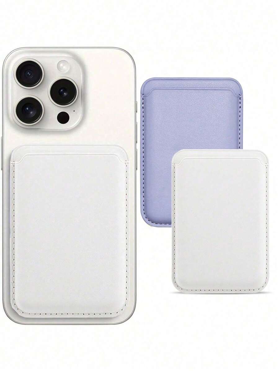 Magnetic Wallet Phone Card Holder, With Magnetic Function, Compatible With IPhone 16/15/14/13/12 Pro/Pro Max/Plus/Mini Series Phone Cases, Women's Wallet, Mini Wallet, Card Holder, Autumn Wallet (The Magnetic Force May Weaken Over Time With Use, We Appreciate Your Understanding) - White - View 1