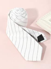 1 pieza Corbata con patrón de rayas casual, adecuada para la calle, casual, diario, estilo británico, escuela, atuendo de negocios para vestir para la decoración navideña - Multicolor - Ver 7