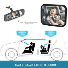 Espejo retrovisor para coche para bebé, irrompible, certificado y probado contra choques, para bebés que miran hacia atrás con una vista amplia y nítida - Negro - Ver 5