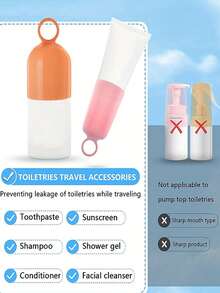 12pcs/8pcs/4pcs/1pc Silicone Elastic Travel Bottle Sleeve Leak-Proof Protective Cover, Travel Bottle Leak-Proof Sleeve, Cosmetic Hand Sanitizer Leak-Proof Protective Cover, Lotion Bottle Sleeve, Suitable For Standard Size And Travel Size Travel Bags And Carry-On Luggage (Leak-Proof Sleeve Only) - Multicolor - View 12
