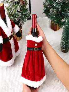 1Pc, Creative Red Wine Bag, Christmas Dress Wine Bottle Cover, Christmas Skirt Wine Bottle Decoration, Christmas Red Wine Cover