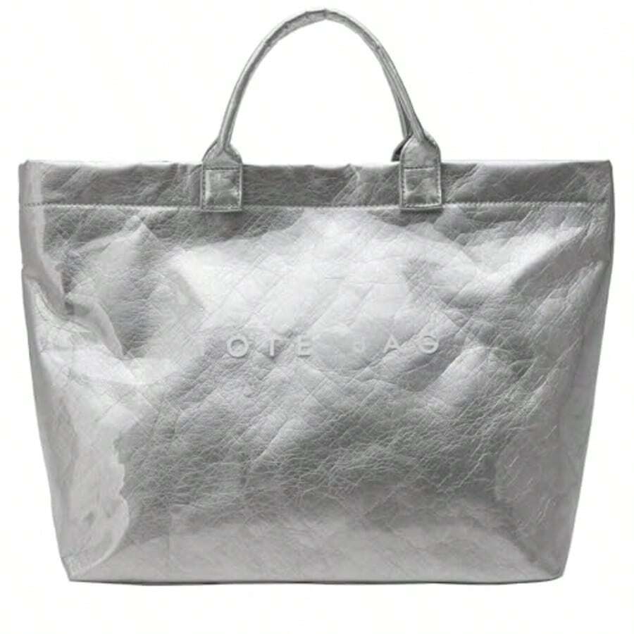 Stylish PVC Tote Purse For Women - Classy Handbag, Elevate Your Outfit With This Fashion Bag - Bạc - Xem 1