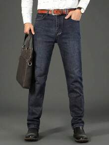 Pantalones de Mezclilla largo En verano de 2025, pantalones vaqueros blancos negros sólidos delgados, ropa formal casual para hombres, negocios, viajes cómodos y fiestas se pueden usar.