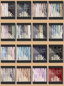 100% 真丝发圈，纯手工桑蚕丝，女士女孩发饰，纯色自然发圈，盒装/4个装，宽2厘米，发绳马尾辫