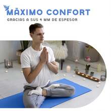 MUUK FITNESS Alfombrilla de Yoga 170 x 70 cm – Grosor 4 mm, Tapete para Yoga, Pilates, Fitness y Ejercicio, Antideslizante, Plegable y Fácil de Transportar, PVC Resistente y a Prueba de Agua, Ideal para Casa, Gimnasio, Parque o Viajes, Diseño Cómodo que Protege Articulaciones, Superficie Estable y Duradera para Relajación, Meditación y Estiramientos, Apta para Principiantes y Expertos. - Azul - Ver 9