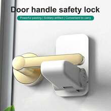 A Door Handle Lock For Children And Babies, Anti Pinch Hand Artifact, Anti Cat And Dog Door Opening, No Punching, Anti-Theft Door Protection Drawer Lock, White Anti Pinch Hand Door Handle Stopper
