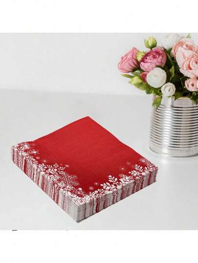 40 servilletas de papel con diseño de copos de nieve, adecuadas para restaurantes, pastelerías, panaderías, fiestas, reuniones familiares, cocinas, fiestas temáticas navideñas, decoración de invierno