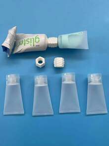 塑料牙膏管和洗面奶适配器，带补充装瓶，方便牙膏和洗面奶补充，化妆品软管瓶，洗面奶凝胶软管，牙膏分配器工具套装，家居用品，旅行套装