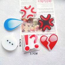 10 件可爱表情亚克力汗水、愤怒和燃烧的情绪表达发夹侧刘海发饰发夹爪夹发夹发夹发夹，头发夹，学校用品 - 彩色 - 查看 8