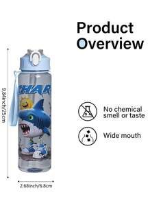 1 个 750ml/26oz 山海经主题透明吸管水瓶，4 种图案可选，配有方便携带的提手带，防漏设计，轻巧耐用，适合露营、跑步、骑自行车、徒步旅行、日常使用、节日和生日礼物 - 彩色 - 查看 4