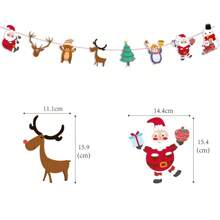 Christmas Theme Hanging Decor Santa Claus Snowman Christmas Tree Pattern Banner Spiral Swirl Merry Christmas Party Decor