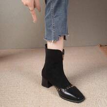 2025 Autumn And Winter New All-Match Temperament Boots Women's Thick Heel All-Match Popular Fashion Boots