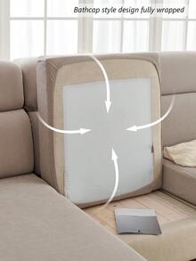 1 vỏ bọc ghế sofa co giãn màu trơn, vỏ đệm ghế sofa polyester hiện đại cho phòng khách - Màu Xám nhạt - Xem 10