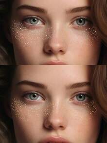 6/3/1张闪光雀斑银色闪光雀斑女士闪光雀斑脸贴防水适合舞蹈音乐派对化妆 - 彩色 - 查看 5