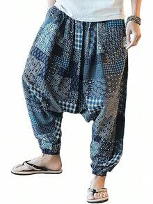 Mens Womens Harem Pants Loose Fit Boho Yoga Hippie  Drop Crotch Trousers-20256688 - Phong cách 7 - Xem 7