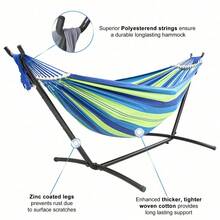 Double Hammock With Stand Included 450lb Capacity Steel Stand, Premium Carry Bag Included And Two Anti Roll Balance Beam - 綠色 - 查看 2