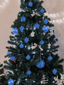 6件套圣诞装饰闪光泡沫挂件，适用于圣诞树、家居、婚礼、节日、派对装饰，圣诞家居装饰，圣诞礼物，圣诞装饰品