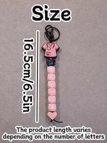 Custom Silicone Letter Keychain, Personalized Keychain, Customized Cute Keychain, Customizable Birthday Gifts, Purse Charms, Key Chain For Women/Men, Kids Keychains, Anniversary, Nurse Clothes Pattern, Bedroom, Versatile, Friends, Family, Students, Mother, Boys, Girls, Unique Gifts - Multicolor - View 2