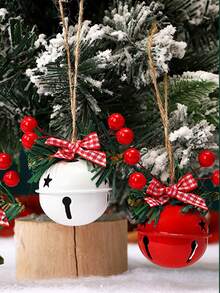 Pingente de decoração para casa de sino de ferro forjado, acessórios de pingente de corda de azevinho, decoração para casa, decoração de quarto, decoração de parede - Multicolorido - Ver 4