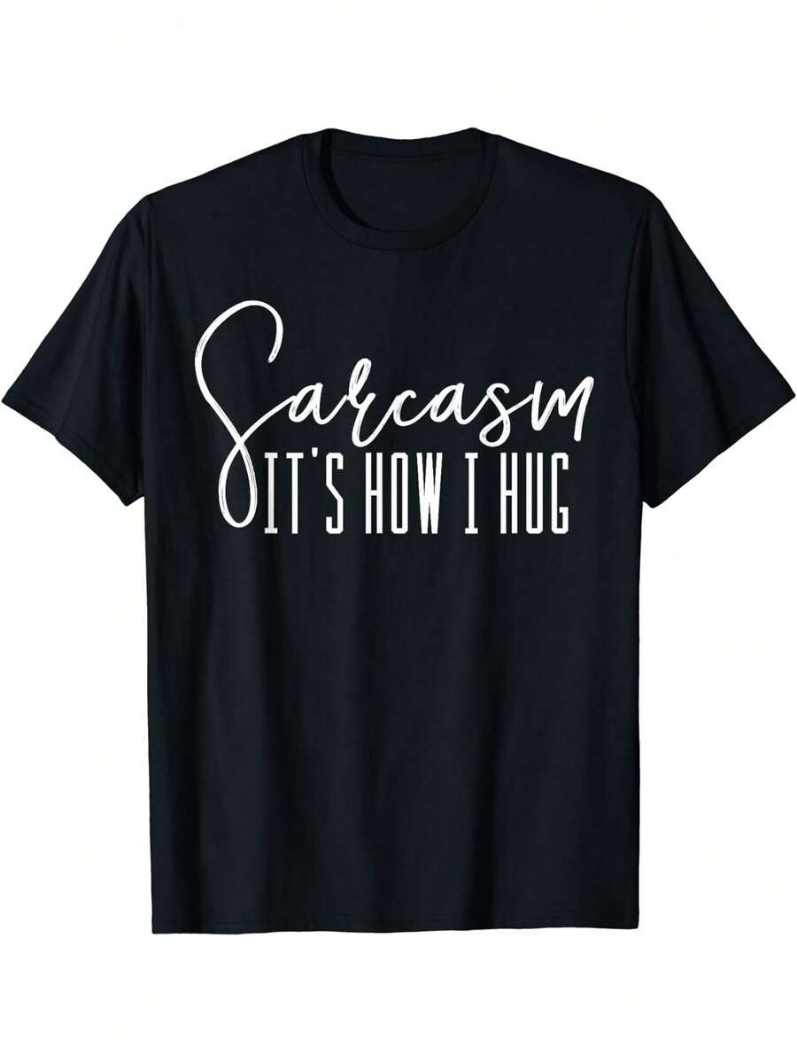 Men Crew Neck Graphic Print Short Sleeve Casual T-Shirt, For Going Out, Boyfriend Gift - 黑色13 - 查看 1