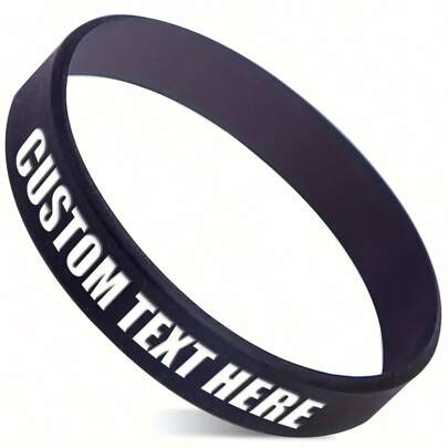 1/3/5/10pcs Customizable Silicone Bracelets - White With Black Text, Sports Bracelet, Bracelet Set, Silicone Bracelet, Fashionable Silicone Bracelet, Bracelet, Cross Silicone Bracelet, Couple Gift. Festive Bracelet Matching, Halloween, Christmas Bracelets, Party Bracelets, Dinosaur Bracelets, Inspirational Silicone Bracelets, Friendship Bracelet,Home & Living,Christmas Home Atmosphere,Souvenirs