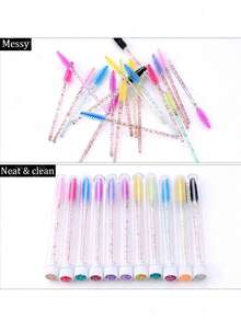 HMQ beauty 20 Makeup Brush Tubes With Dust Cover, Visible Design, Eyebrow Brush, Eyelash Brush, Growth Liquid Storage, Plastic Reusable Eyelash Extension Tool - Multicolor - View 6