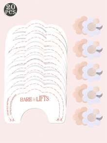 20片装超薄隐形丰胸贴 - 女士透明胸部支撑垫，无缝聚拢，适合露背和无肩带连衣裙 - 彩色 - 查看 12