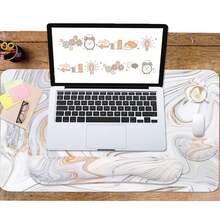 Large Keyboard Mouse Pad Set, Extended Mouse Pad+Keyboard Wrist Rest Support, Memory Foam Ergonomic Easy Typing, 4Pcs (35.4*15.9 In) Desk Pad Set For Home Office Study Game - Colorful-671326 - WhiteMarble - View 7