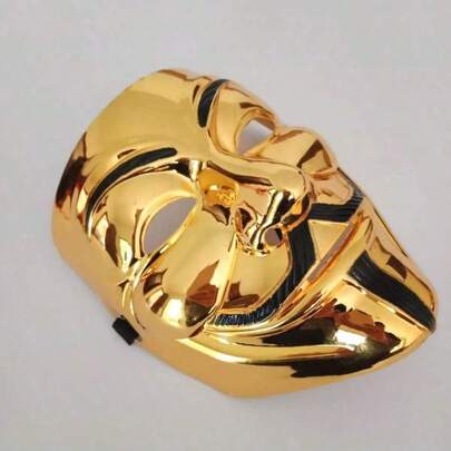 1 件优质电镀金/银面具，电影主题面具，适合万圣节派对服装道具