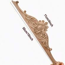 1 pieza Apliques de madera decorativos para muebles, decalcomanie de talla de madera retro sin pintar para estantes, puertas, chimeneas, cómodas, espejos, camas, repisa de chimenea u otros muebles