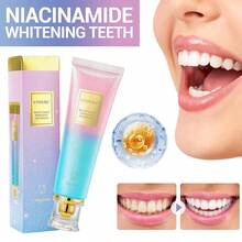 Hailicare Nicotinamide Dazzle White Toothpaste Fresh Breath, Personal Care Protect Teeth Removes Stains Basic Cleaning Oral Care,Freshens Breath Travel Accessories Must Have Teeth Whitening  Hygiene Products Bathroom Accessories Toothpaste - 藍粉紅色 - 查看 1