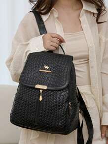 Women's Soft Leather Backpack, Large Capacity Ladies Backpack, Casual Travel Backpack For Women, Girl Backpack - Black - View 7