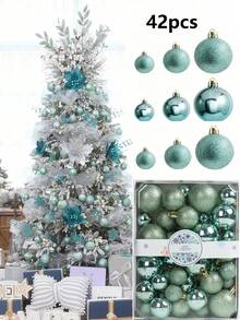 42 Stücke Weihnachtsparty dekorative Kugeln, Weihnachtskugeln zum Aufhängen, Weihnachtsschmuck, Plastikkugeln, Hängedekokugeln, Weihnachtsdekoration, geeignet für Weihnachtsbaum Szene Dekoration, Heimdekoration, Outdoor-Dekoration, Feiertagsparty Dekoration, Weihnachtsparty Zubehör, weihnachtliche festliche Hängeornamente, Event Party Geschenke, Weihnachtskugel Geschenkset, Frohes Neues Jahr, Geschenk für Freunde und Familie Raumdekoration Winterweihnachtsdekoration Weihnachtsgeschenke Weihnachtsdekoration - Verschiedenfarbig - Übersicht 5