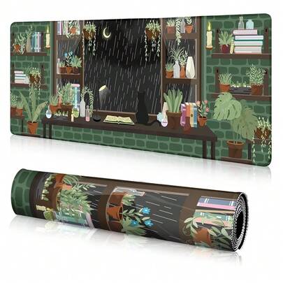 Flower Mouse Pad Large Desk Mat Pad, XL Computer Mousepad With Stitched Edges Non-Slip, Keyboard Mouse Pad For Desktop Laptop Work Home Cute Office Supplies Desk Accessories 31.5x11.8 In-242376