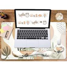 Large Keyboard Mouse Pad Set, Extended Mouse Pad+Keyboard Wrist Rest Support, Memory Foam Ergonomic Easy Typing, 4Pcs (35.4*15.9 In) Desk Pad Set For Home Office Study Game - Colorful-671326 - Leave - View 8