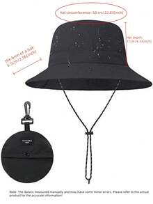 1pc Men's Bohemian Style Sun Protection Bucket Hat, Foldable Fishing/Hiking Hat, Waterproof, Breathable, Suitable For Outdoor Activities In Summer, Autumn, Winter
