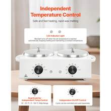 Double Wax Warmer, 1200ML Professional Dual Wax Warmer For Hair Removal, 32 ℉ - 212℉ Adjustable Electric Waxing Heater Pot With 50PCS Waxing Sticks For Home Use, Beauty Salon, Spa - Xem 3
