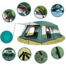 Tienda De Campaña Grande Para 5-8 Personas/gran Espacio, Casa de Campaña Portátil,Tienda de Campaña para5~8 Personas,Tienda Familiar de Fácil Instalación,Tienda para Acampar Impermeable con Alfombra de Piso y Toldo de Puerta,Gran Ventilación,Fuerte y duradero.5-8 carpa de campamento de personas con vestíbulo extendido, carpas familiares resistentes a la intemperie de 2 habitaciones, instalación fácil de instalar carpa impermeable al aire libre para mochileros y caminatas para acampar