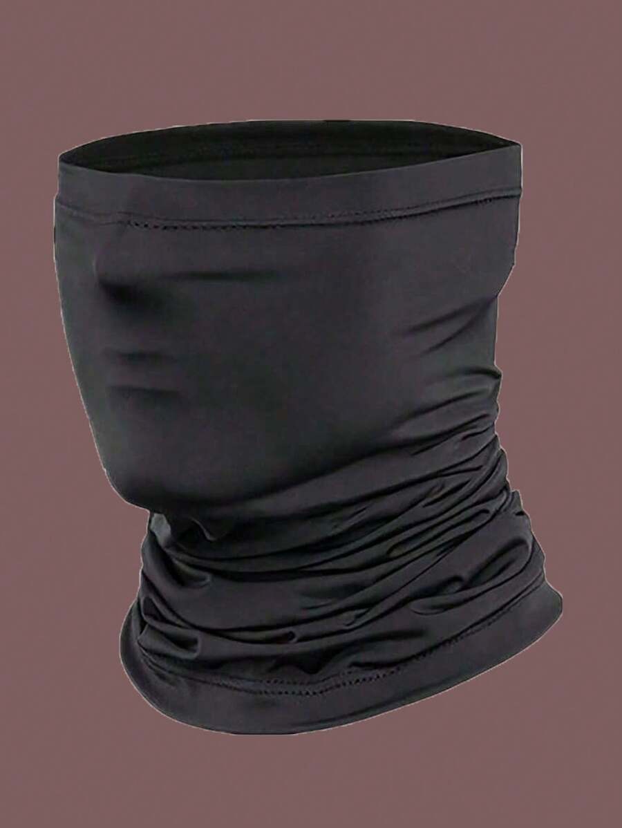 1pc Lightweight Breathable Windproof Dust-Proof Moisture Wicking Multifunctional Face Mask/Neck Gaiter, Suitable For Summer Sports & Cycling - Black - View 1