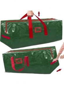7/9ft Christmas Tree Storage Bag, Large Capacity, Waterproof Dustproof Woven Moving Box, Outdoor Waterproof Storage Bag, Christmas & New Year Gift, Tree Storage Bag - Multicolor - View 13