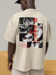 Oversized T-Shirt Streetwear Kakashi Hatake Sharingan Aldeia Academia REF 7272 VEST NERD - Màu Khaki - Xem 9