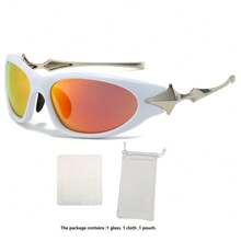 PC未来主义Y2K男士朋克运动时尚眼镜，男士奢侈品牌复古明星时尚眼镜，2000年代复古护目镜，眼镜配饰，沙滩配饰，眼镜太阳镜，街头风格，适合搭配毛衣夹克、卫衣、连帽衫、皮裤和工装裤，夏季海滩度假、户外旅行