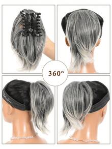 Women's Claw Clip Bun, Synthetic Hair Extensions, Short Straight Ponytail, Daily Hair Accessory - Multicolor - View 7