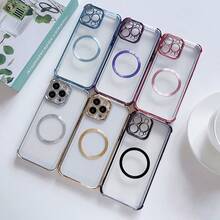 透明保护壳，兼容 17/6/7/8/X/XS/XR/11/12/13/14/15/16/16e，兼容 Galaxy S22/23/24/25/S24 FE/S25 EDGE，A04/05/06/A07/A17/A14/A15/A16/A24/A25/A34，兼容 Redmi Note 9/10/11/12/13，兼容 Redmi 9/10/12/13C/14C/A5/A3，兼容 OPPO，兼容 MOTO，兼容 Honor X，HW，兼容 Realme C53 C55 Reno7 13 F Reno 13 Pro 13F，磁吸式软透明手机壳保护套 - 金色 - 查看 6