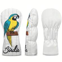 Parrot Pattern Golf Club Head Covers Golf Club Protective Sleeve Drive PU Material Better Protection Of Golf Clubs Utility Simple Style - White - View 3