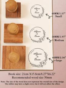 Custom Wedding Monogram Stamp, Save The Date Stamp, Custom Wedding Stamp, Personalized Wedding Stamp, Rubber Wedding Stamp, Diy Wedding Back To School,Multi-Functional,Ornamental,Reusable,Modern,Colorful,Cute,Vintage,Cartoon,Kawaii,Workers,Clients,For Business/Work/Office,For School,Back To School,School Supplies - Khaki - View 2