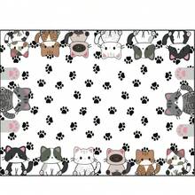 1 Piece, Simple Style Cute Cat Pattern Pet Feeding Mat, Reusable, Easy To Clean, Multifunctional Water Absorbing Quick Drying Dog Food Bowl Mat, Indoor And Outdoor Universal Pet Food Mat, Home Decoration Accessory, Suitable For Independence Day, Christmas, Halloween - Multicolor - View 6