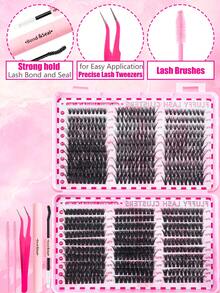 580 件 5D 睫毛膏套装，含胶水、镊子和刷子 | 30D40D50D60D80D100D 混合密度，10-18mm 长度，打造自然至惊艳妆效 | 夏季多效合一彩妆必备 | 适合初学者，可重复使用，无动物测试 | 2025 返校美妆礼盒 - 黑色 - 查看 8