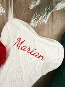 1 Pc Personalized Dog Bone Christmas Stocking, Custom Pet Christmas Gift, Christmas Decorations, Custom Embroidered Christmas Stocking, Holiday Souvenir, Decorations,Christmas Gift Supplies - Multicolor - View 3